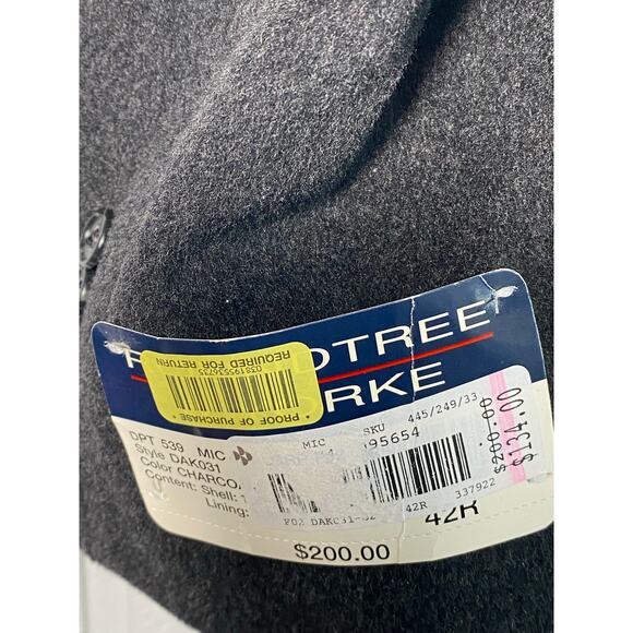 NWT VTG Dillard’s Roundtree & Yorke 100% Lambs 
Wool Overcoat Char Grey/ Blk -42 - Picture 8 of 8